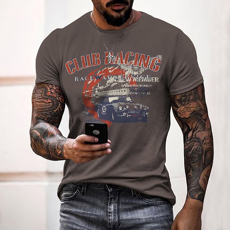 BrosWear Men's Distressed Casual Short Sleeve T-Shirt
