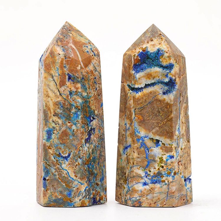 Set of 2 Azurite Towers Points Bulk Crystal wholesale suppliers