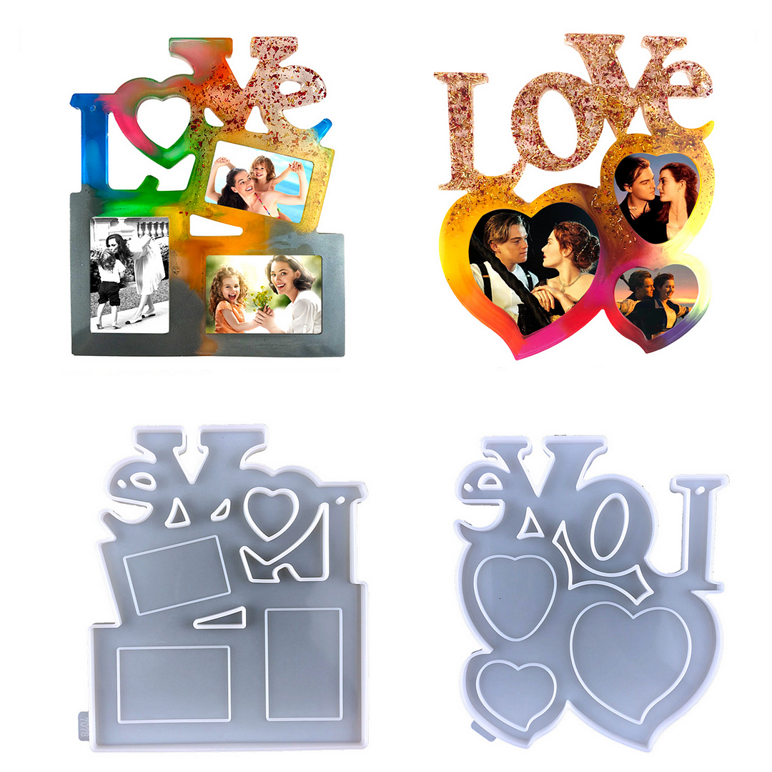 Love Photo Frame Drip Silicone Resin Molds