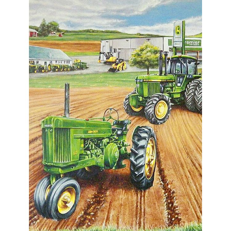 Green Tractors - Round Drill Diamond Painting - 30*40CM
