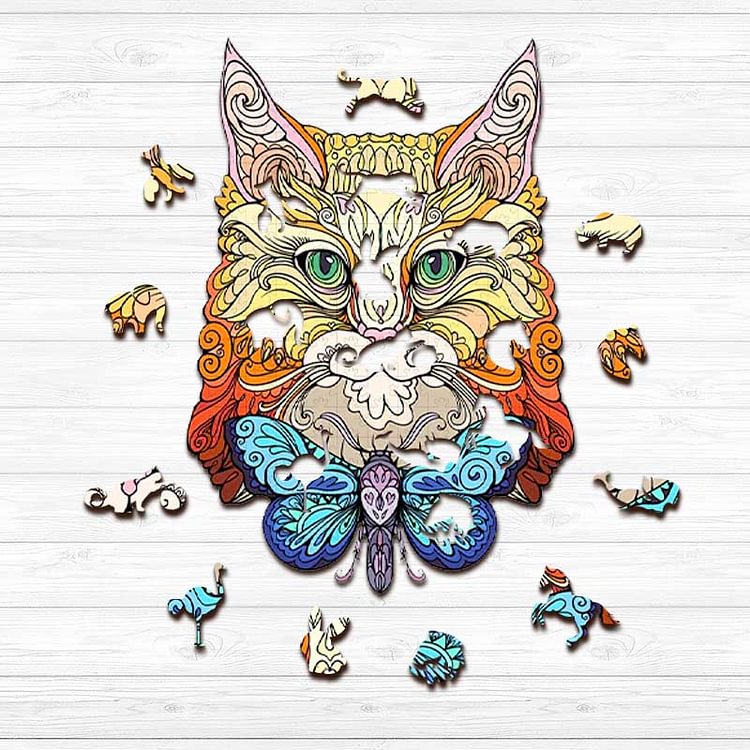 Pretty Cat Wooden Jigsaw Puzzle