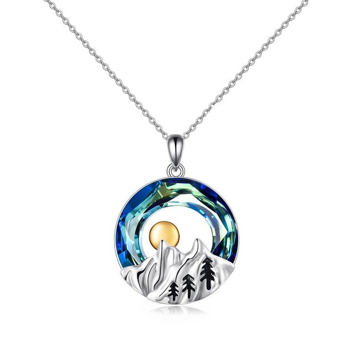S925 I would Climb them all just to Kiss You at the Top Crystal Mountain Necklace