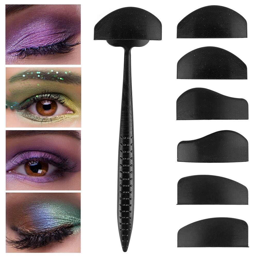 6 In 1 Silicone Glamup Easy Crease Line Kit with Eyeshadow Brush Make