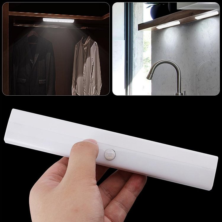 10LED PIR Motion Sensor Light Wireless Wardrobe Cabinet Closet Night Lamp