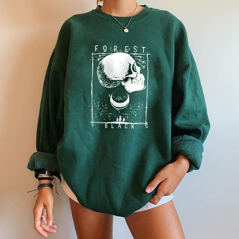   Forest skull Skeleton printed sweatshirt - Neojana