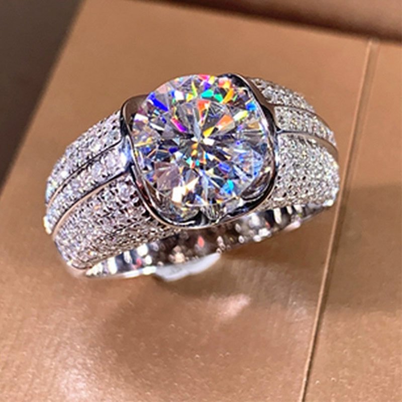 Hip Hop Iced Out Luxury Rhinestone Ring Jewelry-VESSFUL