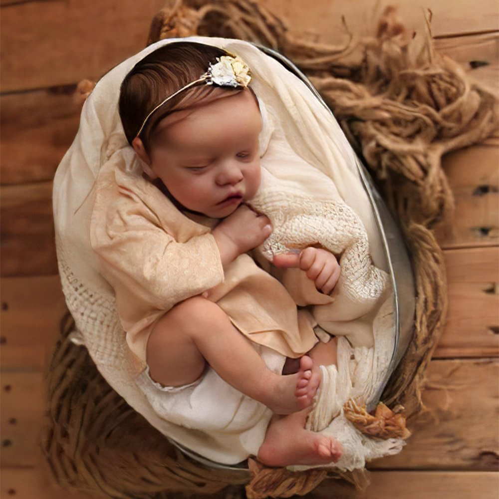 12" Lifelike Handmade Soft Silicone Reborn Newborn Baby Doll Asleep Reborn Poppy