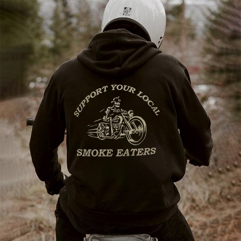 UPRANDY Support Your Local Smoke Eaters Printed Men's Hoodie -  UPRANDY