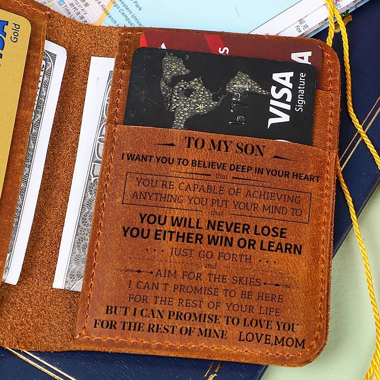 Mom To Son -You Will Never Lose- Leather Bifold Wallet-Mayoulove
