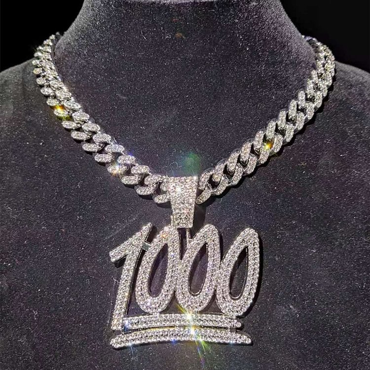 1000 Number Pendant Necklace