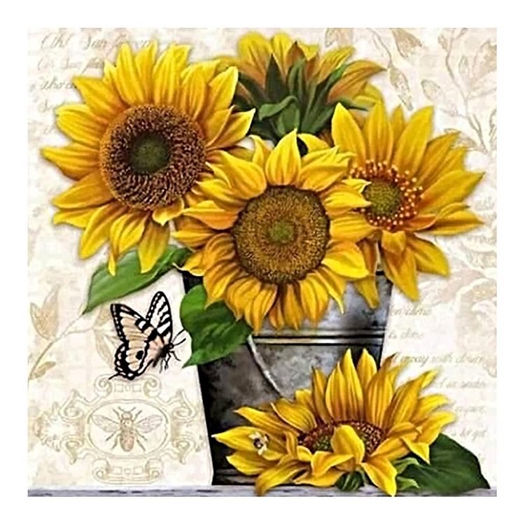 Sunflower Round Full Drill Diamond Painting 30X30CM(Canvas)-gbfke