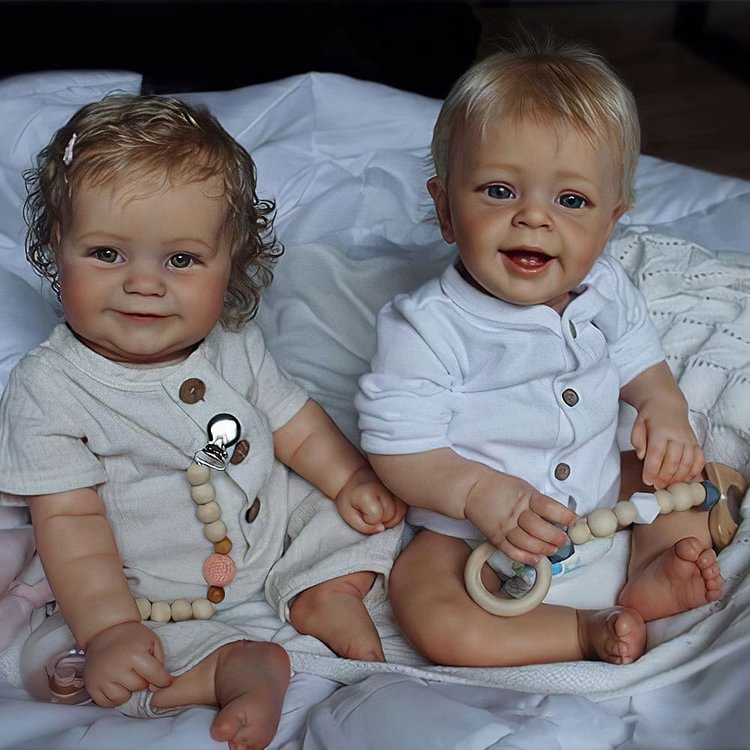 [New Series]20" Lifelike Handmade Huggable Opend Eyes Reborn Toddler Baby Doll That Look Real Twins Girl And Boy Marry & Jacky - Reborndollsshop.com®-Reborndollsshop®