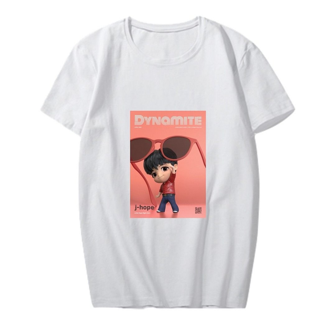 방탄소년단 Dynamite TinyTAN Cartoon Print T-shirt
