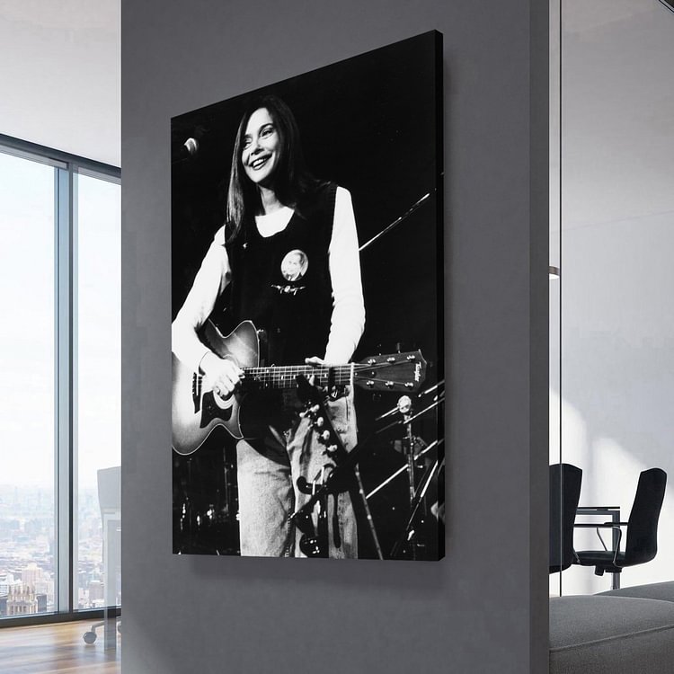 Nanci Griffith On the stage Canvas Wall Art