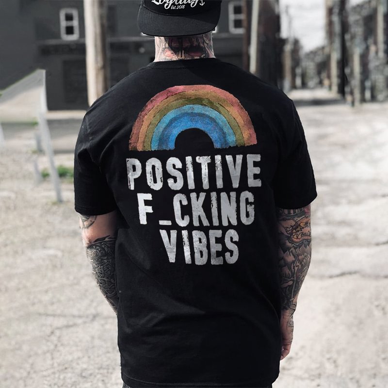 UPRANDY Positive Fucking Vibes Printed Men's T-shirt -  UPRANDY