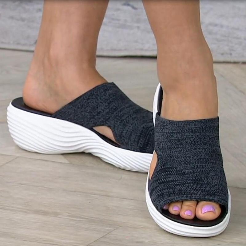 Summer Shoes for Women Solid Color Mesh Breathable Ladies Sandals Platform Wedge Sandalias Outdoor Beach Shoes - vzzhome
