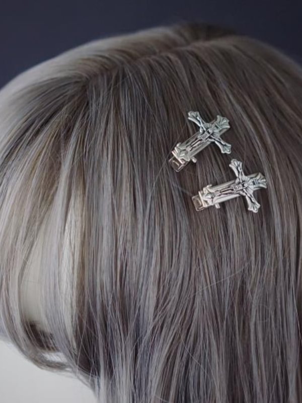 Goth Vintage Cross Carved Hair Pin