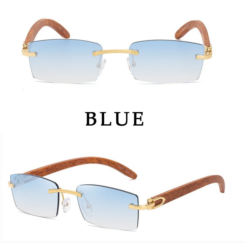 Vintage Luxury Rimless Square Sunglasses-VESSFUL