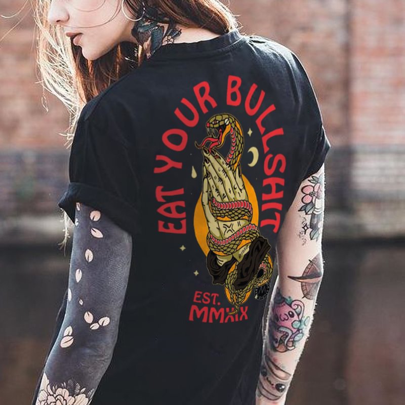 snake print t-shirt designer - Krazyskull