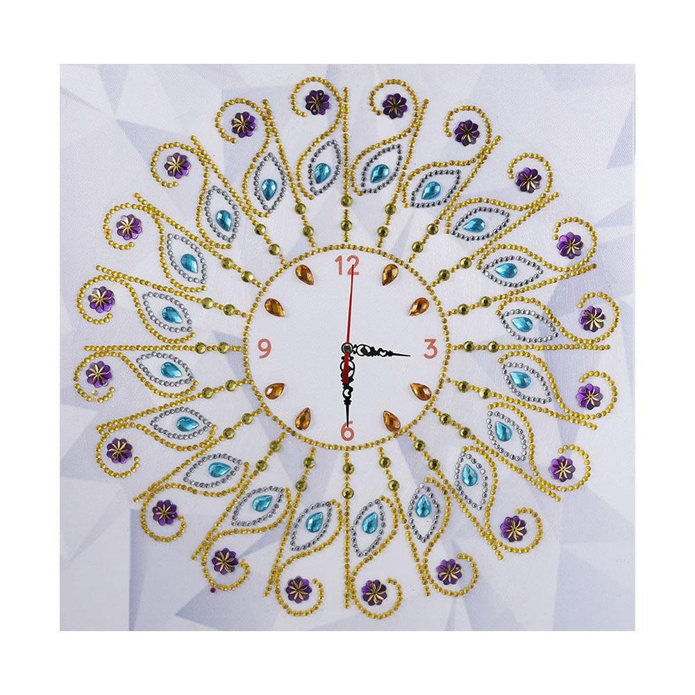 DIY Special Shaped Diamond Painting Flower Wall Clock Craft Embroider Décor