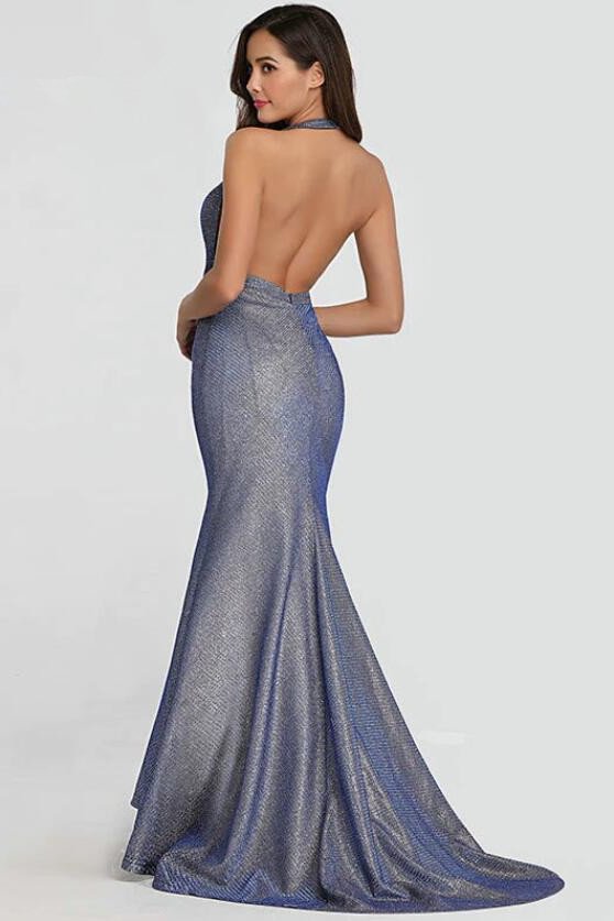 Sexy Sequins Backless Mermaid Evening Prom Dress Online 7714