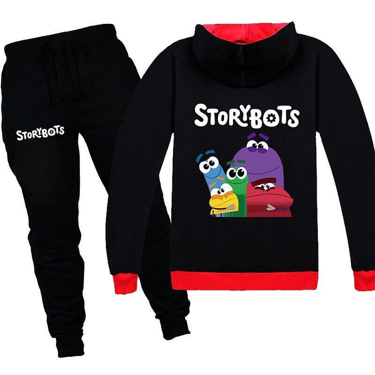 Mayoulove Beep Bing Storybots Print Girls Boys Cotton Hoodie And Pants Tracksuit-Mayoulove