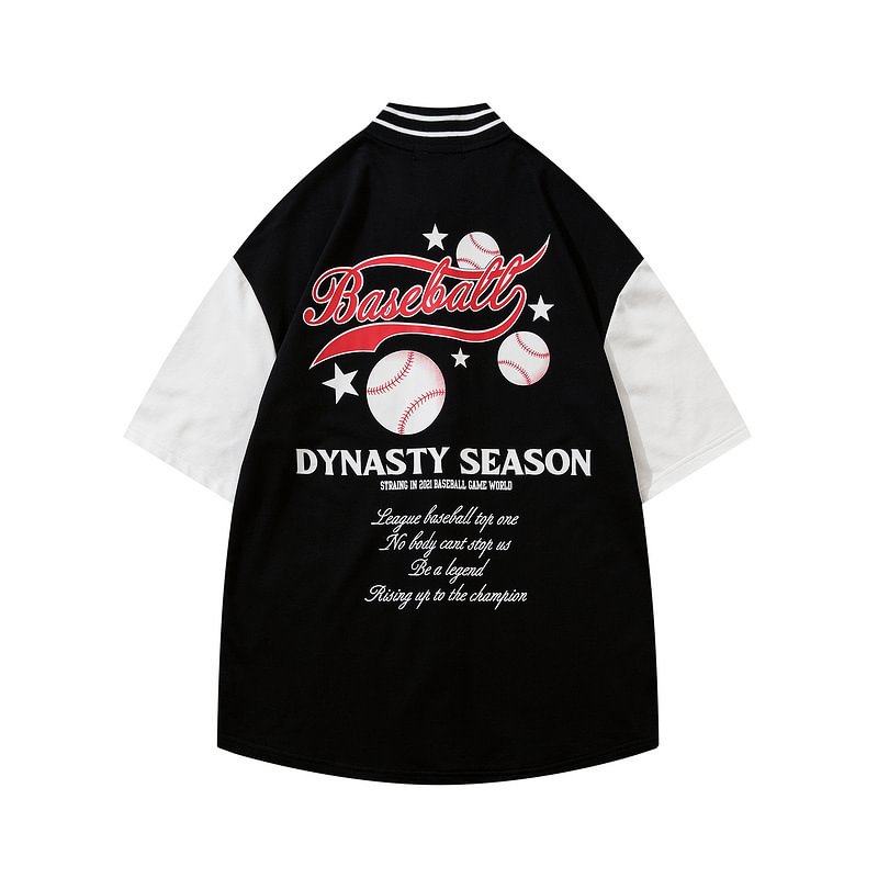 Street Hip Hop Design Short Sleeve Baseball Jersey / Techwear Club / Techwear