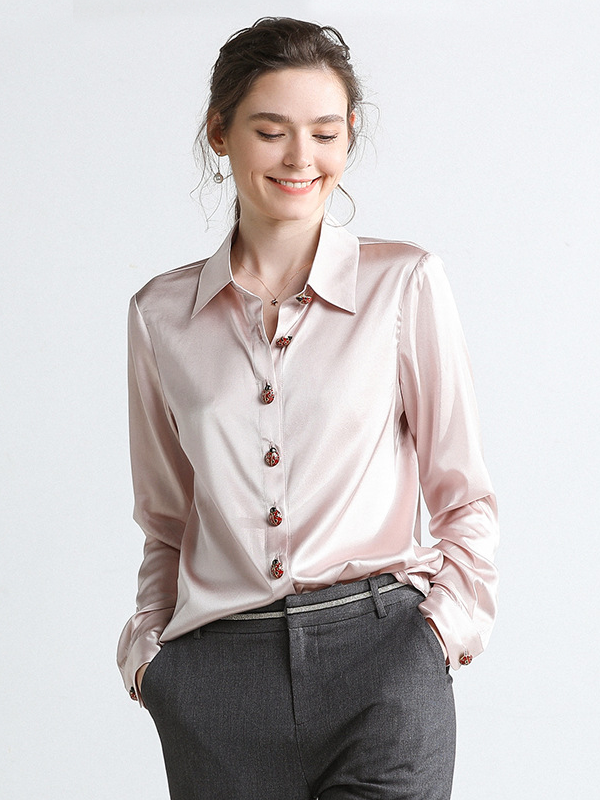 Women's Button Up Silk Shirt