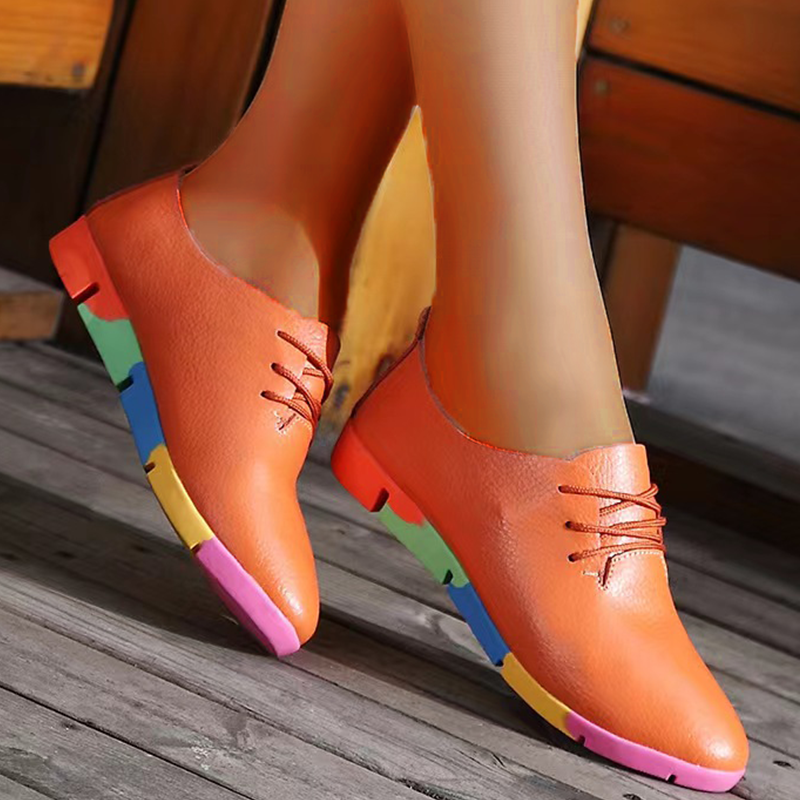 Fancy Comfort and Breathable Women Leather orthopedic shoes For bunion