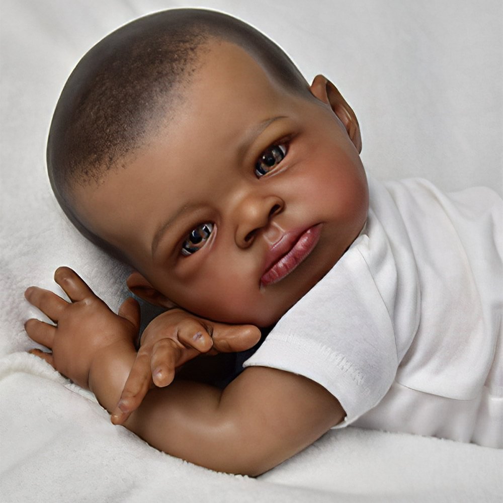 [New2022]18” The Naive and Innocent Black Girl Named Yaretzi Cloth Body Reborn Baby Doll,with Pacifier and Bottle