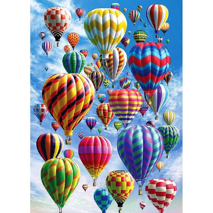 Hot Air Balloon - Full Round Drill Diamond Painting - 30x40cm(Canvas)