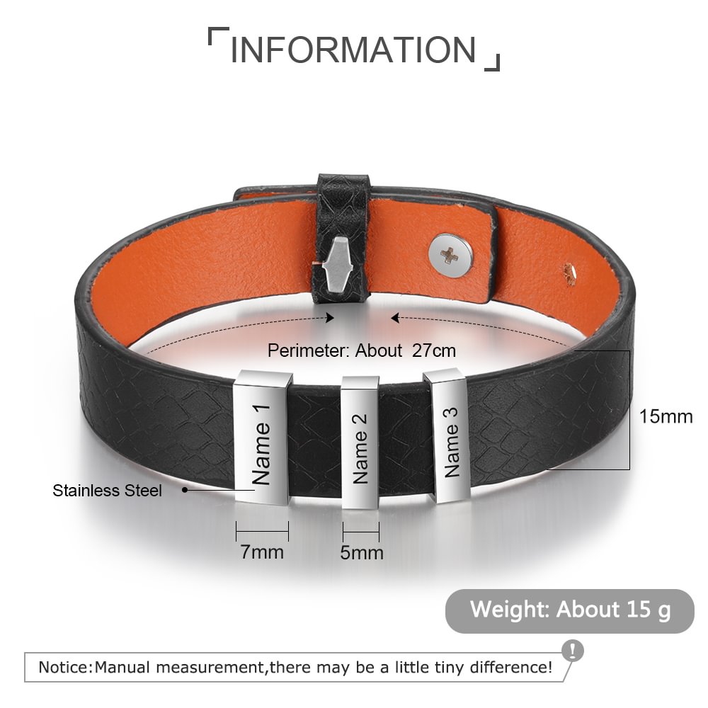 Personalisierte Geschenk Edelstahl Armband mit 3 Namen n3 Kettenmachen