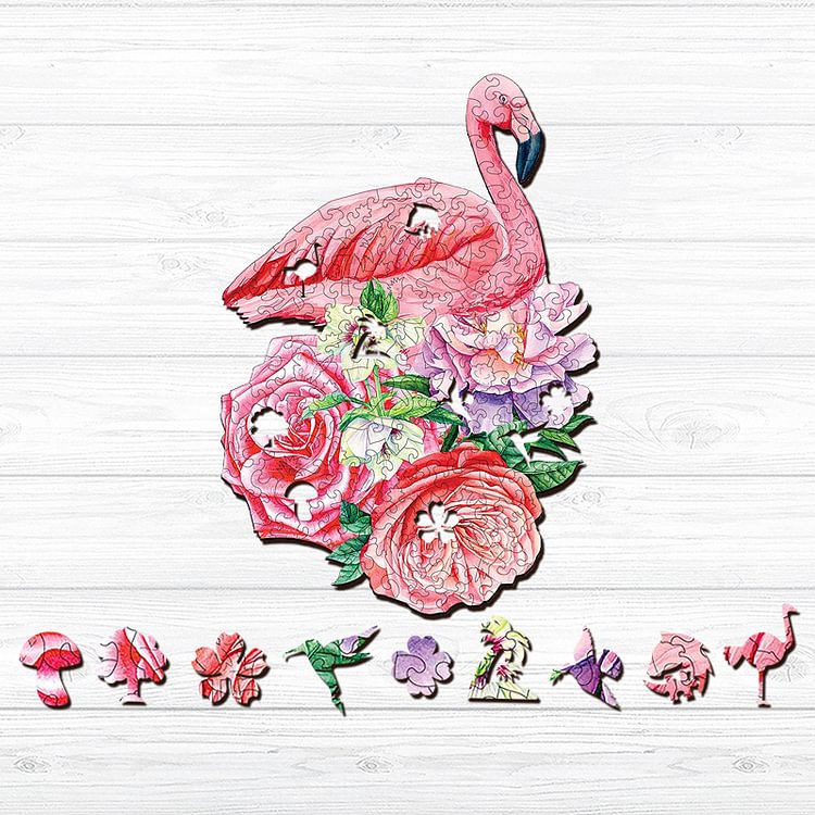 Rosy Flamingo Wooden Puzzle