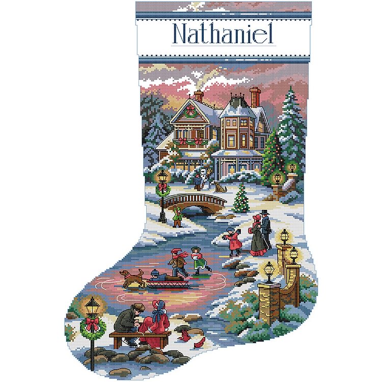 Happy Hour With Christmas Stockings (37*55CM) 14CT Counted Cross Stitch (Joy Subday) gbfke