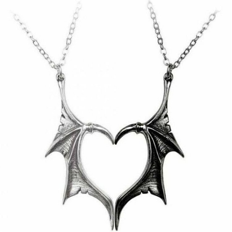 2Pcs/set Matching Drogan Wings Necklaces for Couples BFFs-Mayoulove