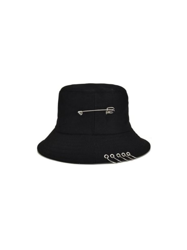Hip-pop Style Pin & Rings Decoration Fisherman Hat