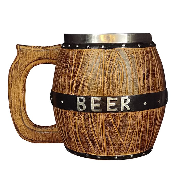 Large Capacity Wood Barrel Tankard Bucket Shaped Beer Bucket Cup Drinkware