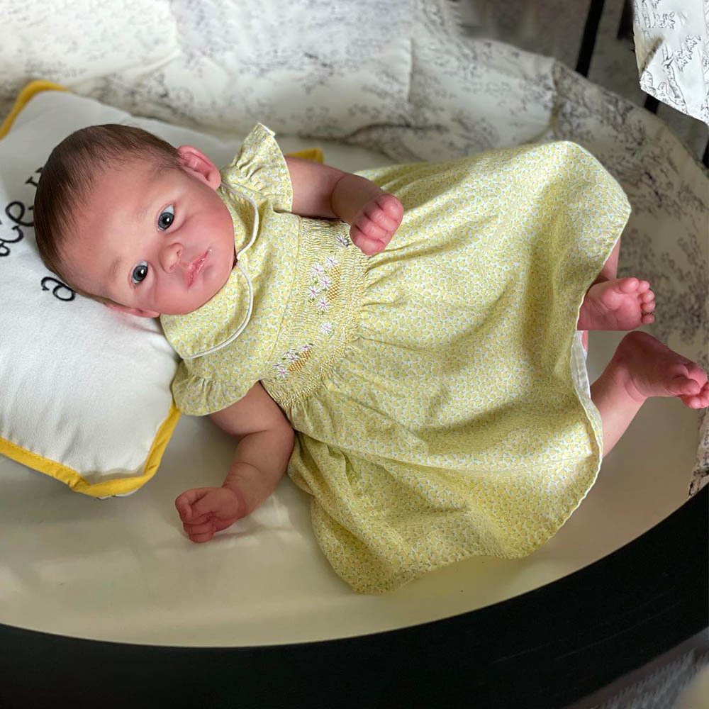 17" Reborn Girl Gemei,Handmade Simulation Reborn Cloth Body Baby Doll Set,Best Kids Gifts 2022