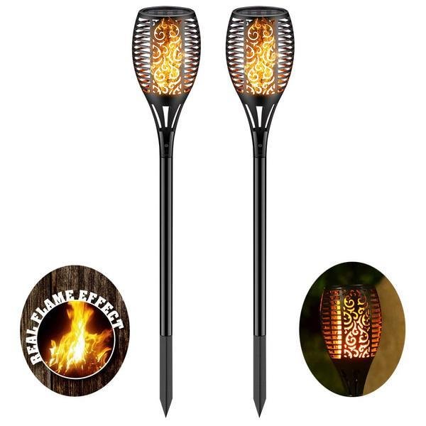 led solar path torch light dancing flame