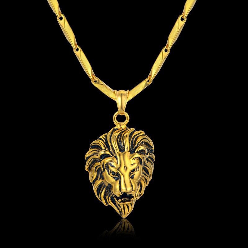 Lion Head Necklaces Pendant-VESSFUL