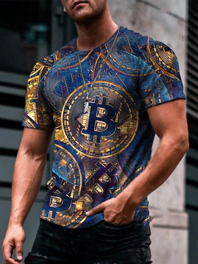 Designer Art Bitcoin Print T-shirt / [viawink] /