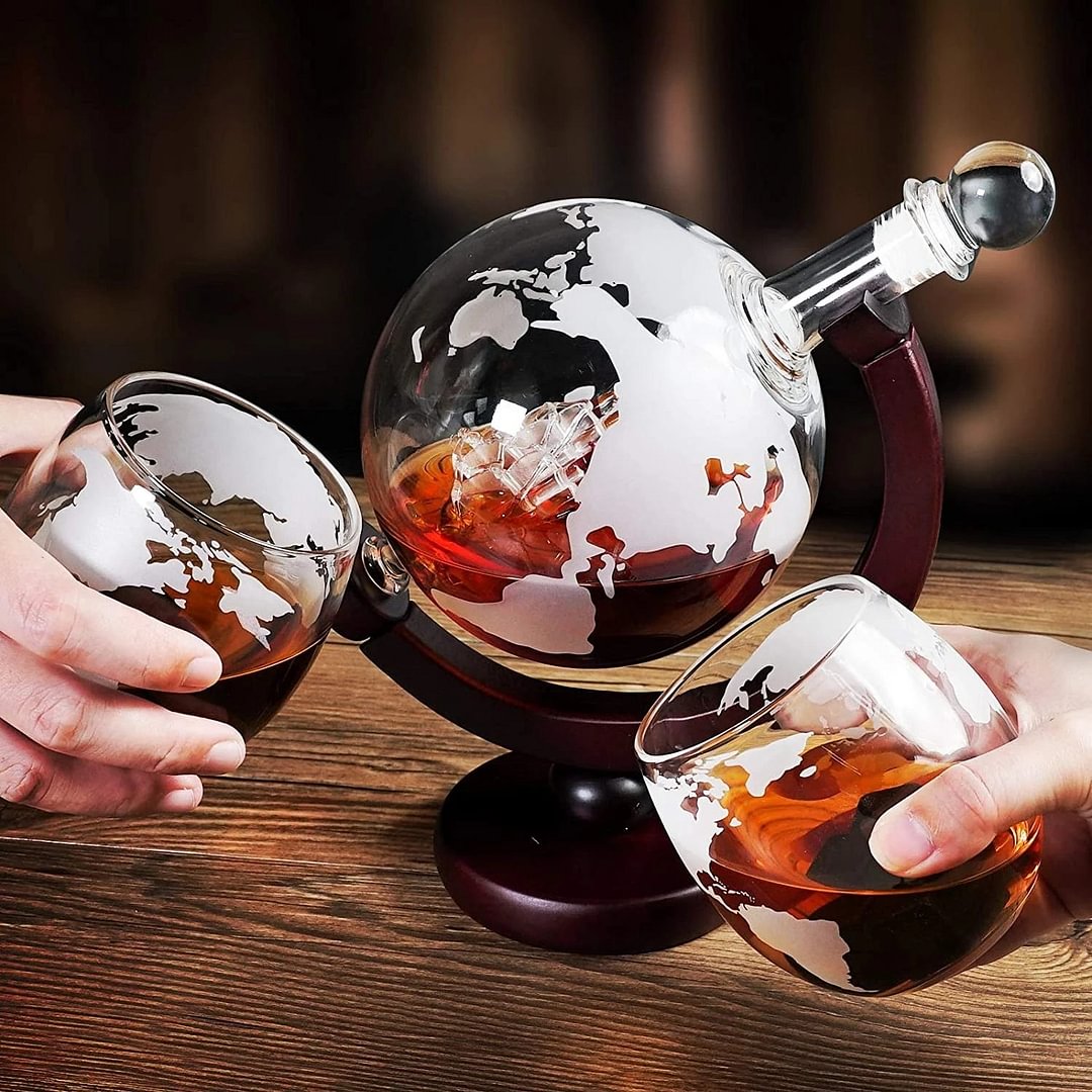 Luxury Globe Whiskey Decanter Set - vzzhome