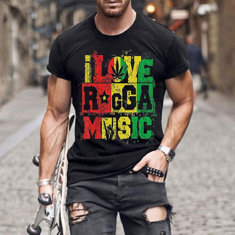 BrosWear Reggae Colorblock Short Sleeve T-Shirt