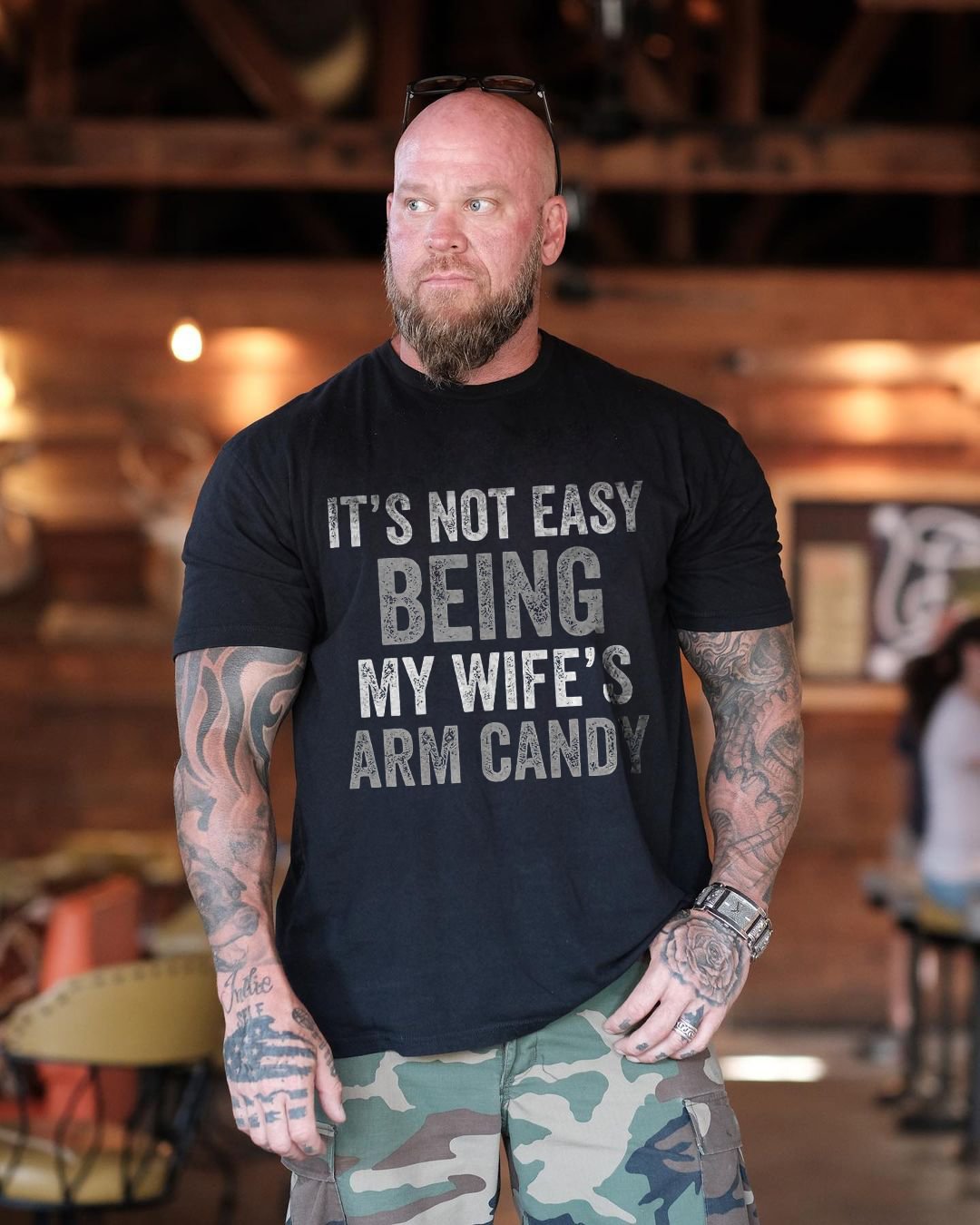 It's Not Easy Being My Wife's Arm Candy Printed Men's Comfy T-shirt - Krazyskull