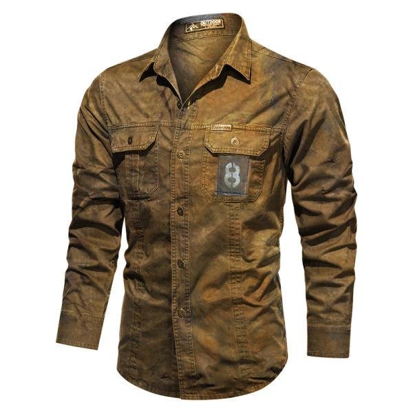 Mens Pure Cotton Washed Outdoor Wear-resistantcasual shirt / [viawink] /