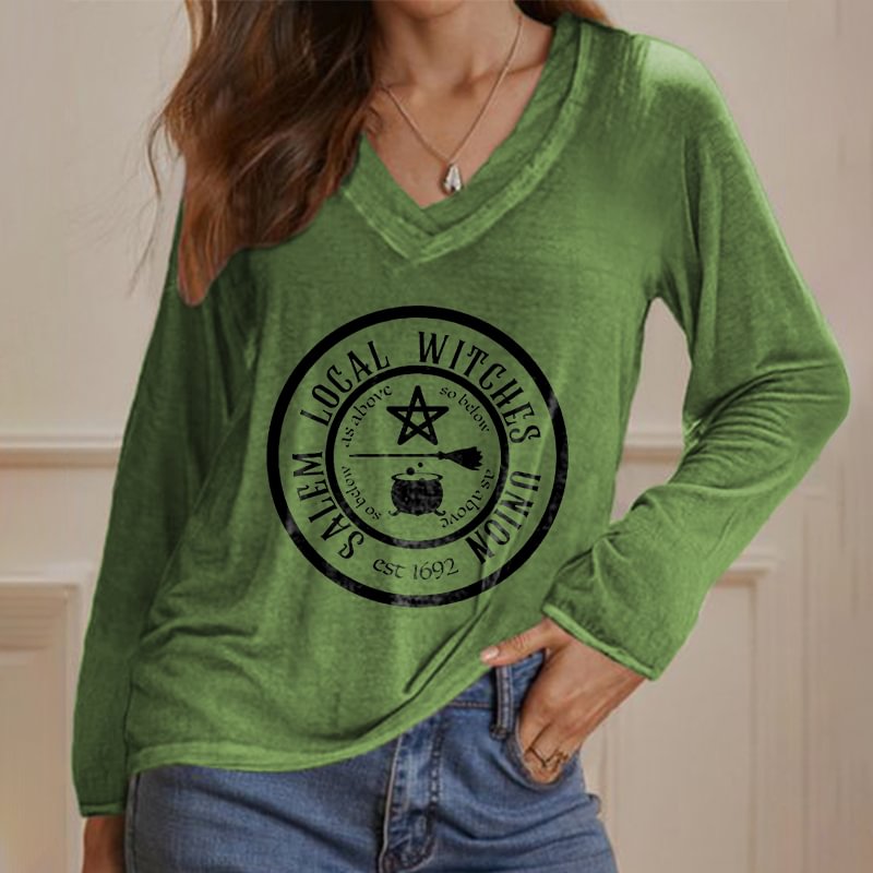 Salem Local Witches Union Printed Halloween T-shirt