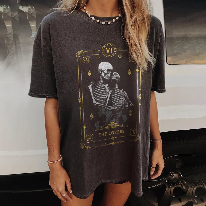   The lovers skull Skeleton t-shirt - Neojana