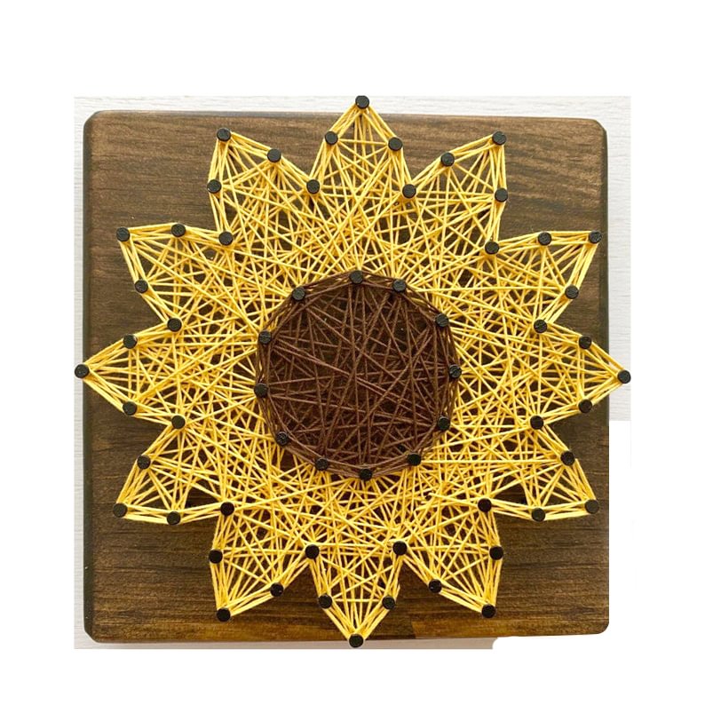 String Art - Sunflower   5" x 5"-Ainnpuzzle