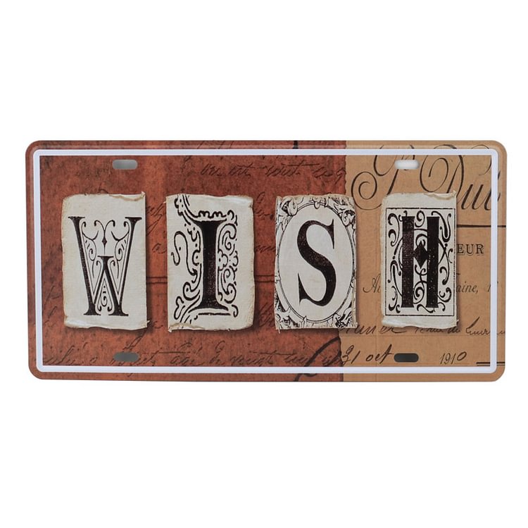 Wish - Vintage Tin Signs - 15x30cm