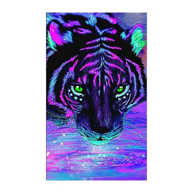 Colorful Tiger - Full Round Drill Diamond Painting - 30x50cm(Canvas)